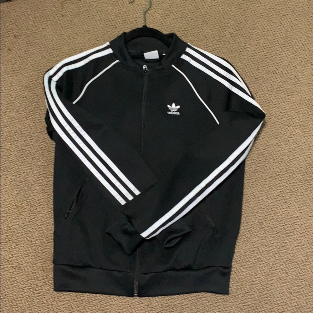 Adidas striped zip up jacket